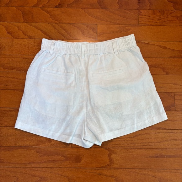 (NWT $68) Madewell Neale White Linen Shorts size 10 - Picture 3 of 4